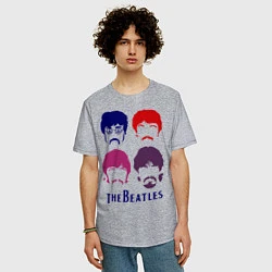 Футболка оверсайз мужская The Beatles faces, цвет: меланж — фото 2