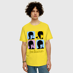 Футболка оверсайз мужская The Beatles: pop-art, цвет: желтый — фото 2