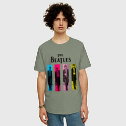 Футболка оверсайз мужская Walking Beatles, цвет: авокадо — фото 2
