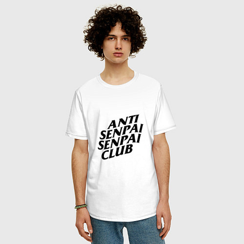 Мужская футболка оверсайз ANTI SENPAI CLUB / Белый – фото 3