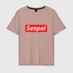 Футболка оверсайз мужская Senpai Supreme, цвет: пыльно-розовый