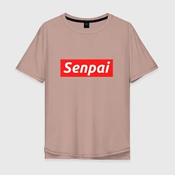 Футболка оверсайз мужская Senpai Supreme, цвет: пыльно-розовый