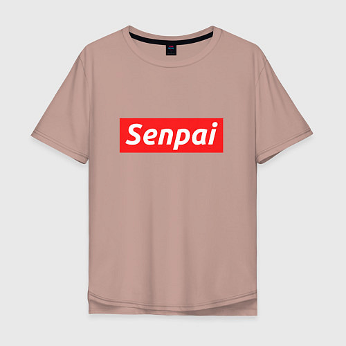 Мужская футболка оверсайз Senpai Supreme / Пыльно-розовый – фото 1