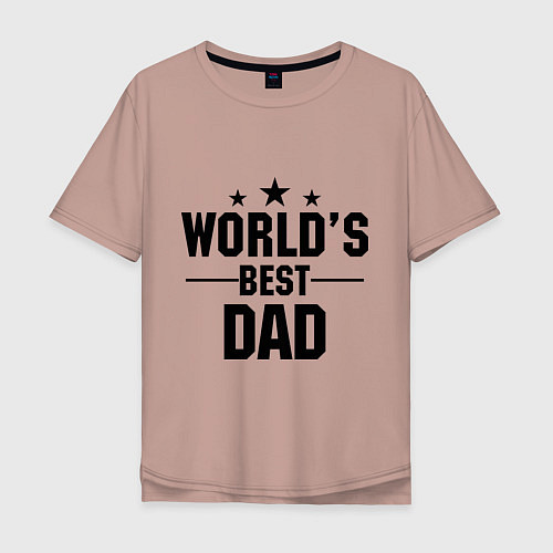 Мужская футболка оверсайз Worlds best DADDY / Пыльно-розовый – фото 1