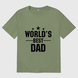 Футболка оверсайз мужская Worlds best DADDY, цвет: авокадо