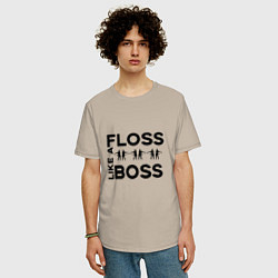 Футболка оверсайз мужская Floss like a boss, цвет: миндальный — фото 2