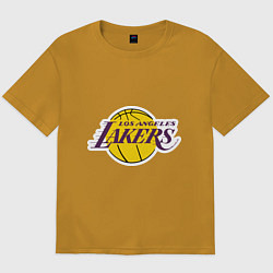 Футболка оверсайз мужская LA Lakers, цвет: горчичный