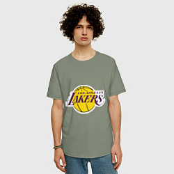 Футболка оверсайз мужская LA Lakers, цвет: авокадо — фото 2