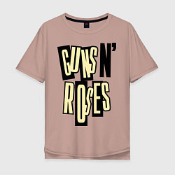 Футболка оверсайз мужская Guns n Roses: cream, цвет: пыльно-розовый