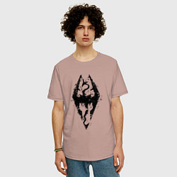 Футболка оверсайз мужская TES Dragon, цвет: пыльно-розовый — фото 2