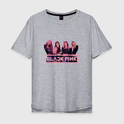 Футболка оверсайз мужская Black Pink Band, цвет: меланж