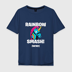 Футболка оверсайз мужская Rainbow Smash, цвет: тёмно-синий