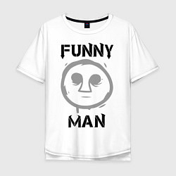 Футболка оверсайз мужская HU: Funny Man, цвет: белый