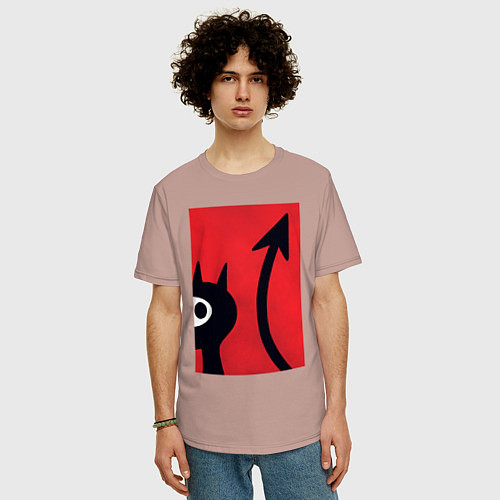 Мужская футболка оверсайз Дьявольская Люси / Пыльно-розовый – фото 3