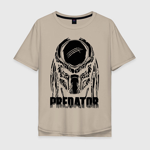 Мужская футболка оверсайз Predator Mask / Миндальный – фото 1