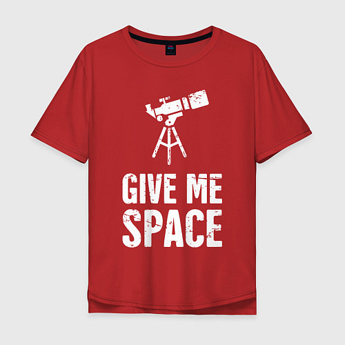 Мужская футболка оверсайз Give me Space / Красный – фото 1
