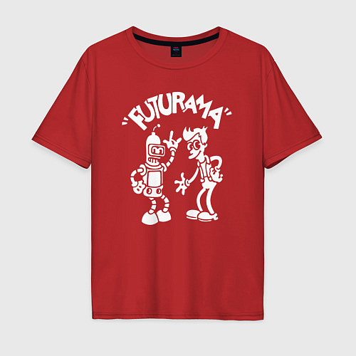 Мужская футболка оверсайз Futurama Cartoon / Красный – фото 1