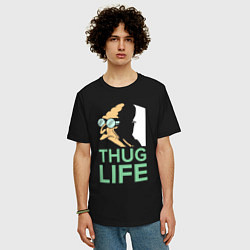 Футболка оверсайз мужская Zoidberg: Thug Life, цвет: черный — фото 2