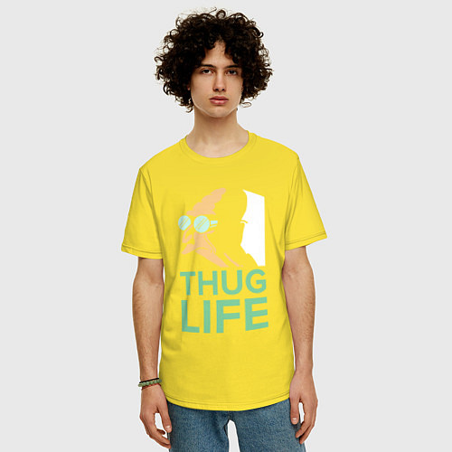 Мужская футболка оверсайз Zoidberg: Thug Life / Желтый – фото 3