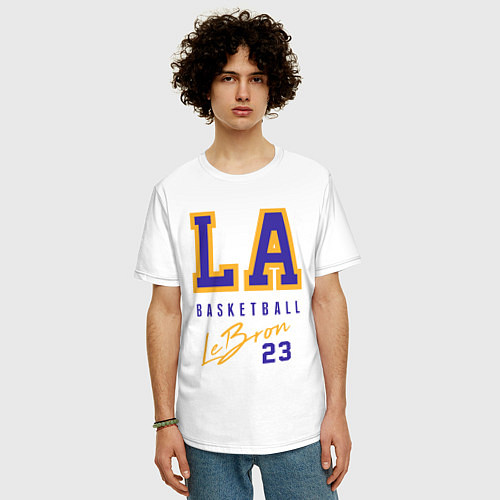 Мужская футболка оверсайз Lebron 23: Los Angeles / Белый – фото 3