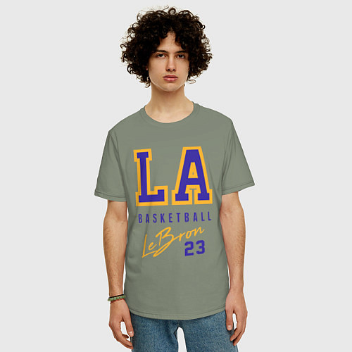 Мужская футболка оверсайз Lebron 23: Los Angeles / Авокадо – фото 3