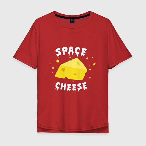 Мужская футболка оверсайз Space Cheese / Красный – фото 1