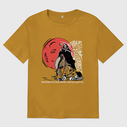 Футболка оверсайз мужская Темный всадник, цвет: горчичный