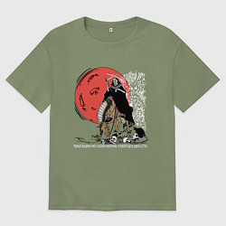 Футболка оверсайз мужская Темный всадник, цвет: авокадо