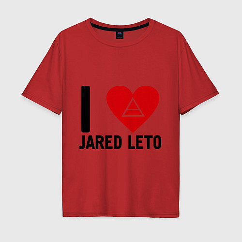 Мужская футболка оверсайз I love Jared Leto / Красный – фото 1