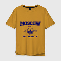 Футболка оверсайз мужская MGU Moscow University, цвет: горчичный