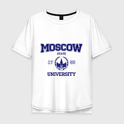 Футболка оверсайз мужская MGU Moscow University, цвет: белый