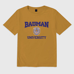 Футболка оверсайз мужская BAUMAN University, цвет: горчичный