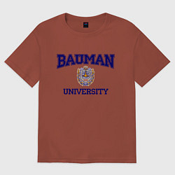 Футболка оверсайз мужская BAUMAN University, цвет: кирпичный