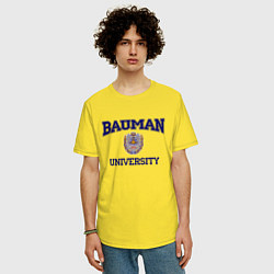 Футболка оверсайз мужская BAUMAN University, цвет: желтый — фото 2