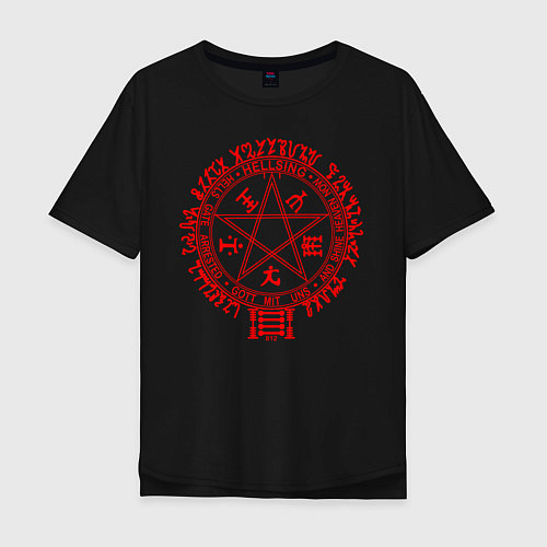 Мужская футболка оверсайз Alucard Pentagram / Черный – фото 1