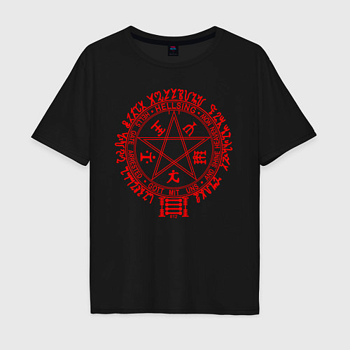 Мужская футболка оверсайз Alucard Pentagram / Черный – фото 1