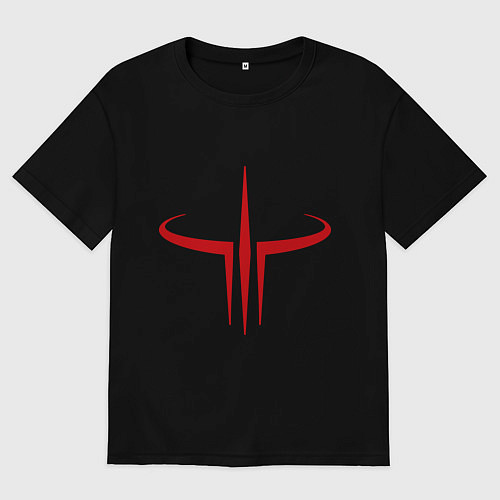 Мужская футболка оверсайз Quake logo / Черный – фото 1