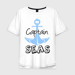 Футболка оверсайз мужская Captain seas, цвет: белый
