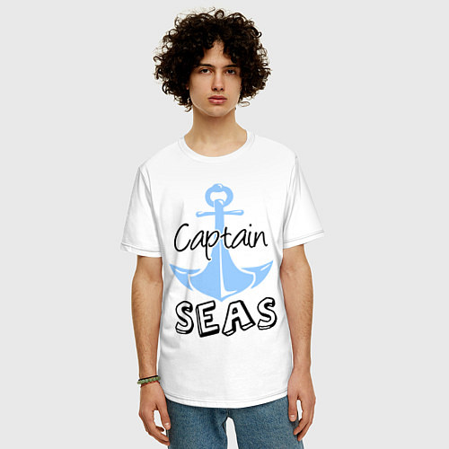 Мужская футболка оверсайз Captain seas / Белый – фото 3
