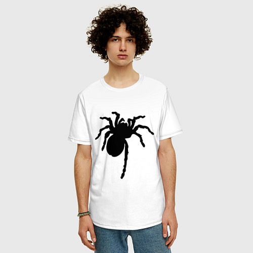 Мужская футболка оверсайз Черный паук / Белый – фото 3