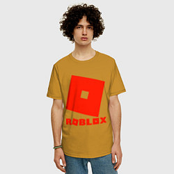 Футболка оверсайз мужская Roblox Logo, цвет: горчичный — фото 2