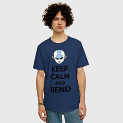Футболка оверсайз мужская Keep Calm & Bend, цвет: тёмно-синий — фото 2
