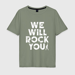 Футболка оверсайз мужская We Wil Rock You, цвет: авокадо