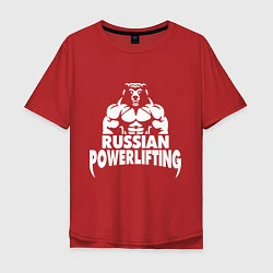 Футболка оверсайз мужская Russian powerlifting, цвет: красный