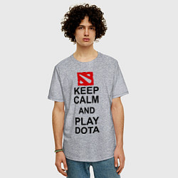 Футболка оверсайз мужская Keep Calm & Play Dota, цвет: меланж — фото 2