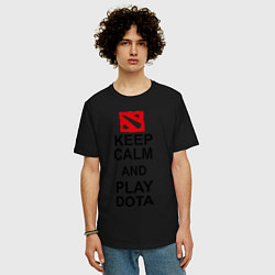 Футболка оверсайз мужская Keep Calm & Play Dota, цвет: черный — фото 2