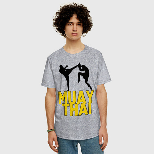 Мужская футболка оверсайз Muay Thai / Меланж – фото 3