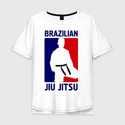 Футболка оверсайз мужская Brazilian Jiu jitsu, цвет: белый