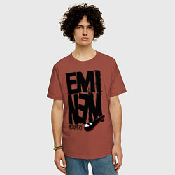 Футболка оверсайз мужская Eminem recovery, цвет: кирпичный — фото 2