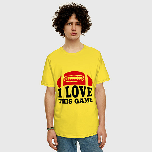 Мужская футболка оверсайз I love this game.(rugby) / Желтый – фото 3